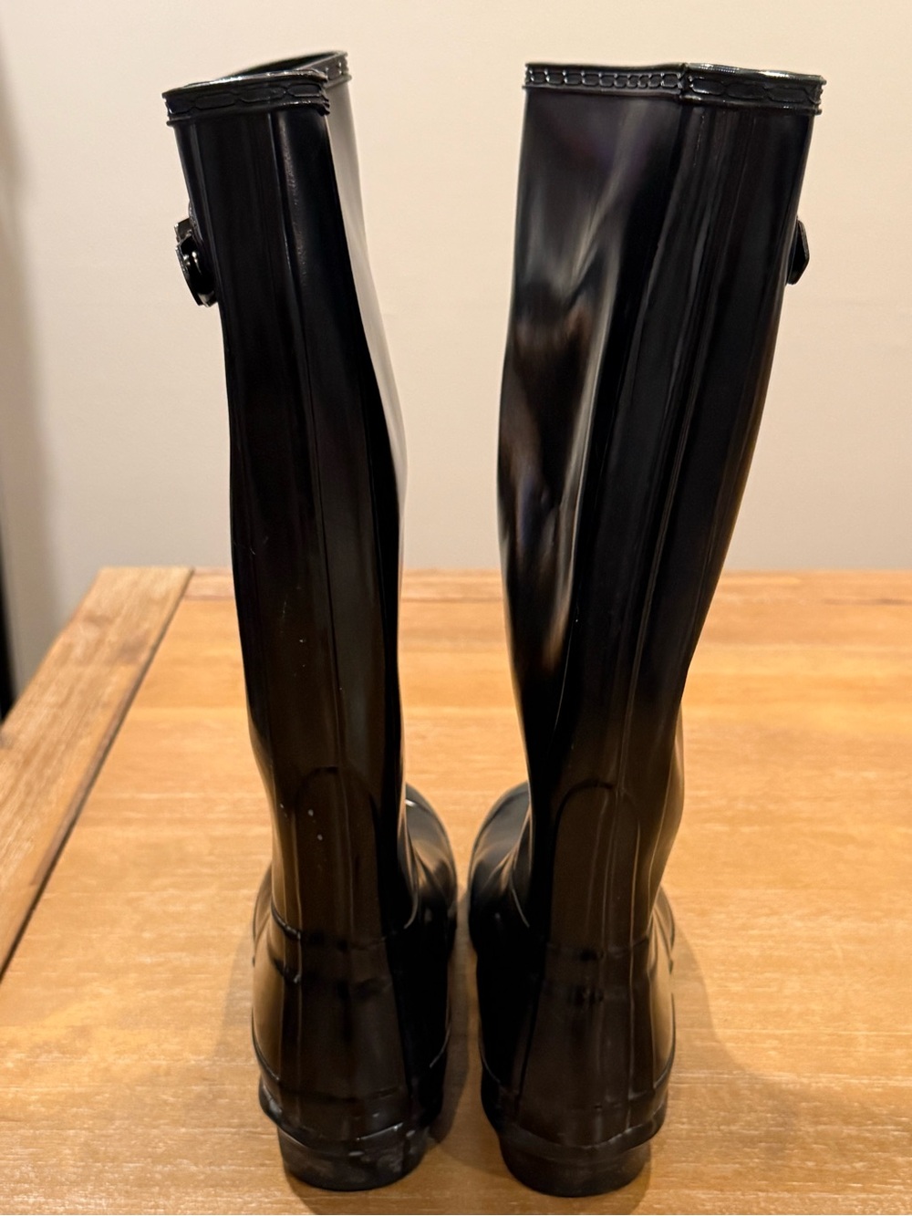Hunter Original Tall Gloss Rain Boots Black Waterproof Wellies US 6 UK 4 EU 37 - Picture 5 of 10